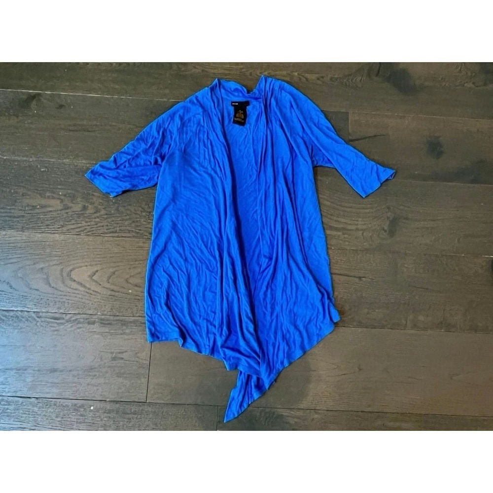Grace Elements Cardigan Size M Blue Rayon Spandex Open Front